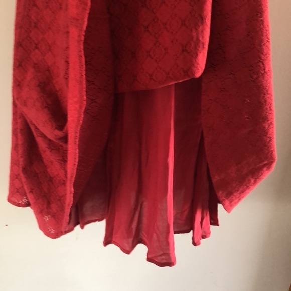 Free People Tibetian Red Daisy Lace Cutout Fit & Flare Skater Dress Taylor Swift - Picture 11 of 16